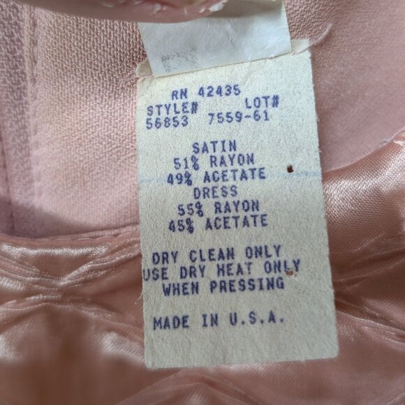 VINTAGE Dawn Joy 2 Elegant Pink Dress and Jacket Set Size 20 - Picture 10 of 15